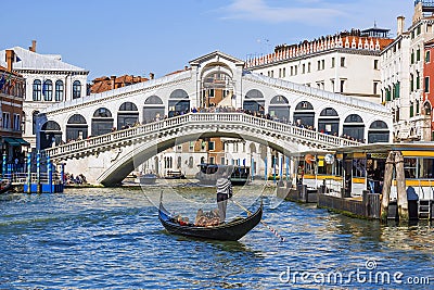 Rialto Bridge in Venice. Italy Editorial Stock Photo