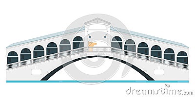 Rialto Bridge, Venice, Italy. Vector illustration. Vector Illustration