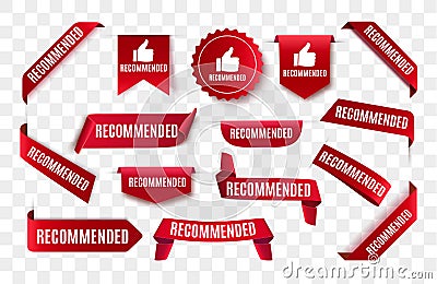 Recommended tag isolated. Vector Vector Illustration