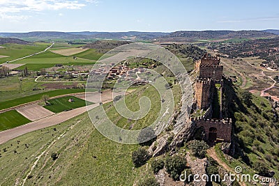 Riba de Santiuste castle, Guadalajara, Castile La Mancha, Spain Stock Photo