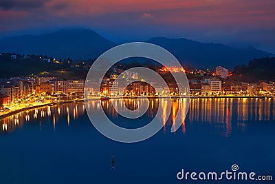 Ribadesella sunset in Asturias Spain Stock Photo