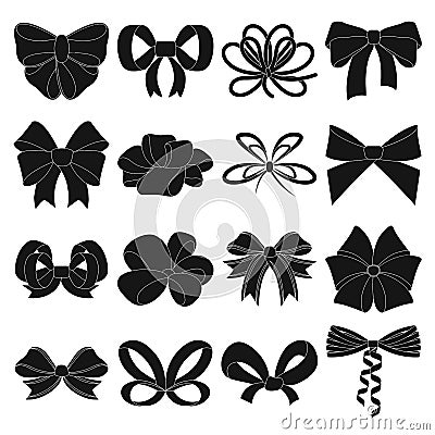 Ribbon, basma, bandage, and other web icon in black style.Textiles, decor, bows, icons in set collection. Vector Illustration