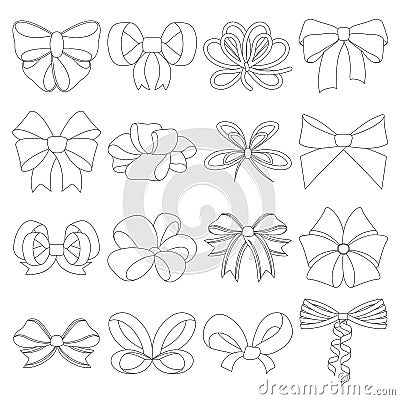 Ribbon, basma, bandage, and other web icon in outline style.Textiles, decor, bows, icons in set collection. Vector Illustration