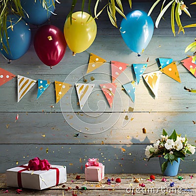 Ribbon and Bow Revelry: A Banner Highlighting the Beauty of Gift Decor Stock Photo