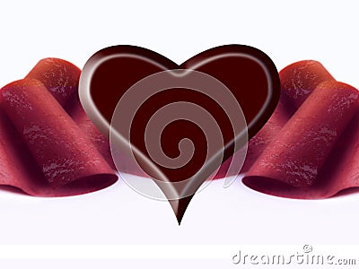 Ribbon and chocolate heart Stock Photo