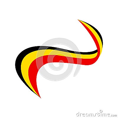 Ribbon in the color of the flag of Belgium Vector Illustration