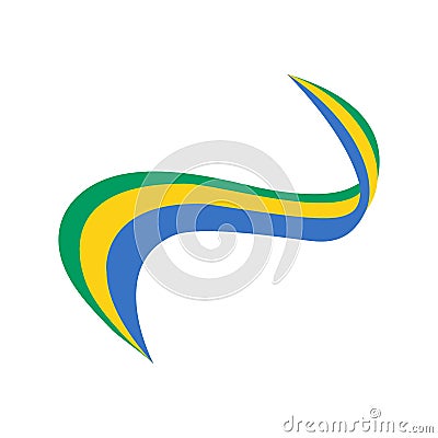 Ribbon in the color of the flag of Gabon Vector Illustration