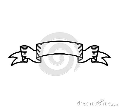 Ribbon emblem isolated icon Vector Illustration