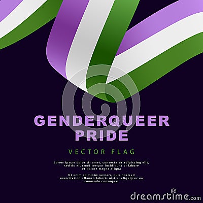 Ribbon in the form of a flag of gender-based pride. Sexual identification. A colorful logo of one of the LGBT flags. Vector Vector Illustration
