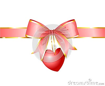 Ribbon and heart / gift of love / vector Vector Illustration