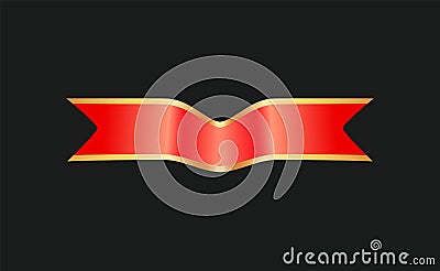 Ribbon Curved Stripe Banner Vector Illustration Vector Illustration