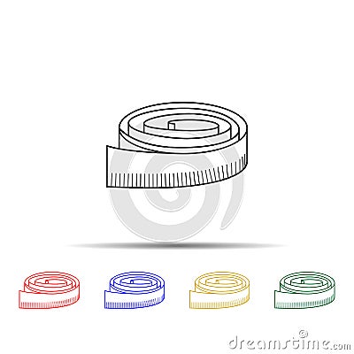 ribbon ruler multi color style icon. Simple thin line, outline vector of measure icons for ui and ux, website or mobile Stock Photo
