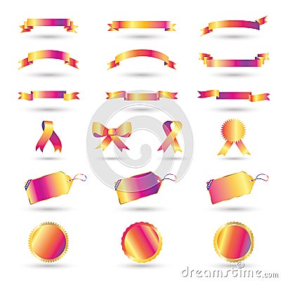 Ribbon set Vector Illustration