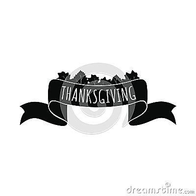 Ribbon thanksgiving icon Vector Illustration