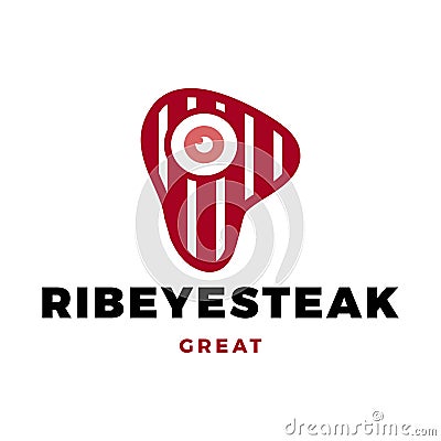 Ribeye Steak Icon Logo Design Template Vector Illustration