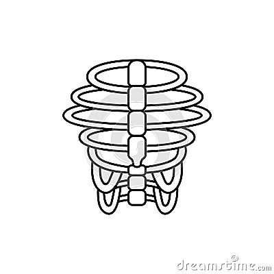 Ribs skeleton thorax tones icon. Simple line outline vector orthopedics icons for ui and ux website or mobile application Stock Photo