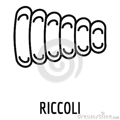 Riccoli pasta icon, outline style Stock Photo