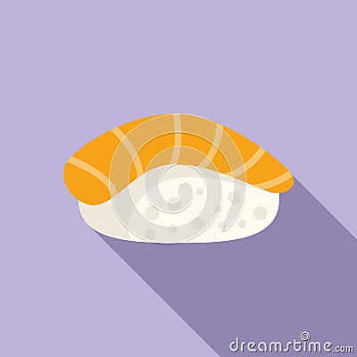 Rice asian fish icon flat vector. Takeaway food Vector Illustration