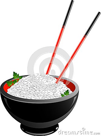 Rice bowl Vector Illustration