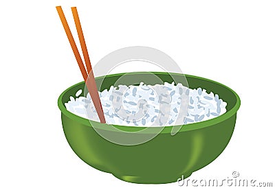 Rice bowl Cartoon Illustration