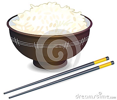 Rice Bowl Vector Illustration