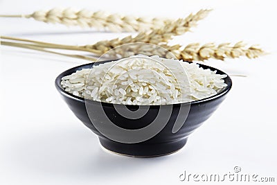 Rice in bowl Stock Photo