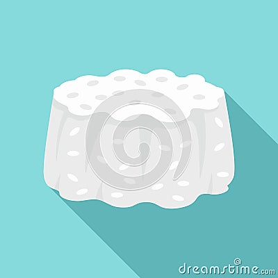 Rice cupcake icon, flat style Vector Illustration