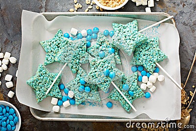 Rice Krispies marshmallow treats Stock Photo
