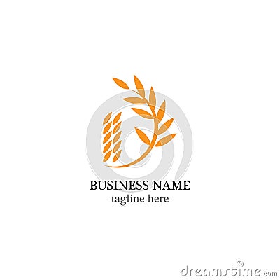 Rice logo template vector Cartoon Illustration