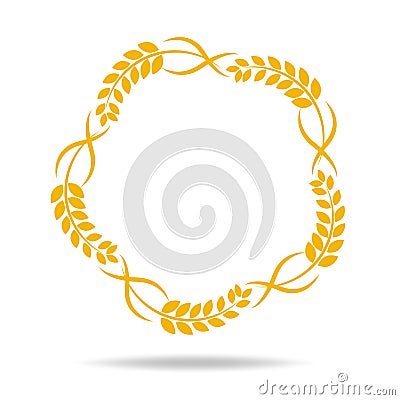 Rice organic Circle paddy grain products and healthy food design vector Vector Illustration