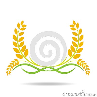 Rice organic Circle paddy grain products and healthy food design vector Stock Photo