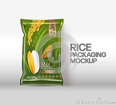 Rice Package Mockup Design template Vector Illustration