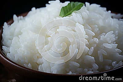 Rice perfection close up of beautifully cooked and presented white rice Stock Photo