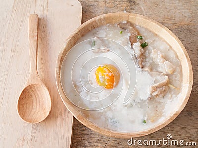 Rice porridge for breakfast Stock Photo