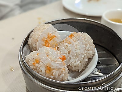 Rice roll shrimp dim sum Stock Photo