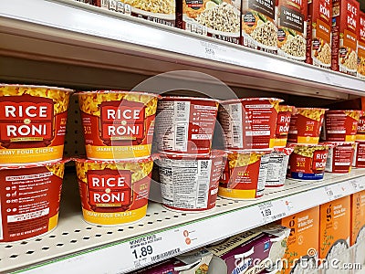 Rice-A-Roni meals at store Editorial Stock Photo