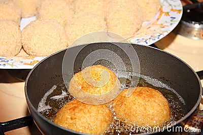 Rice's arancini Stock Photo