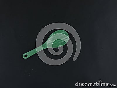 rice spoon isolated on black background Stock Photo