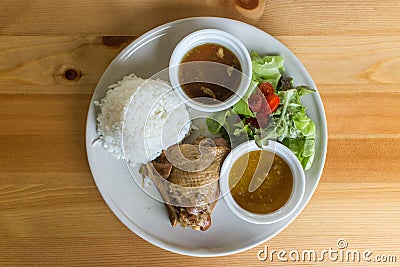 Rice stewed chicken Stock Photo