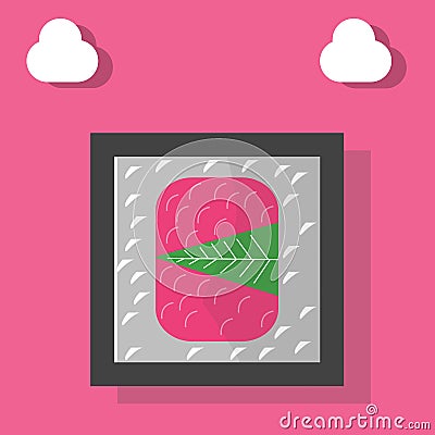 Rice sweets at Japan was called Sakura mochi illustration - vector Vector Illustration