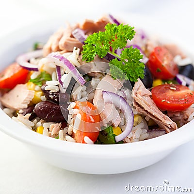 Rice and tuna salad Stock Photo