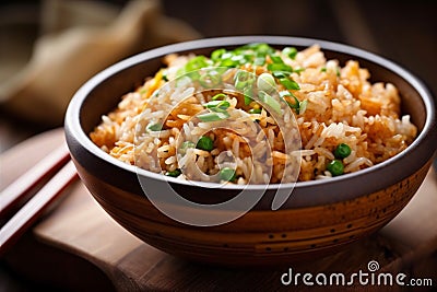 rice vegetable dinner asian healthy fried rice food meal chinese eat. Generative AI. Stock Photo