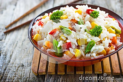 Rice with vegetables Stock Photo