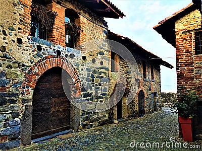 Ricetto di Candelo, splendid medieval walled town, Piedmont region, Italy. History, tourism and fascination Stock Photo