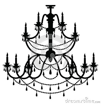 Rich Baroque Classic chandelier Vector Illustration