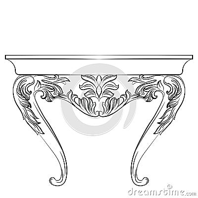 Rich Baroque commode Table Vector Illustration