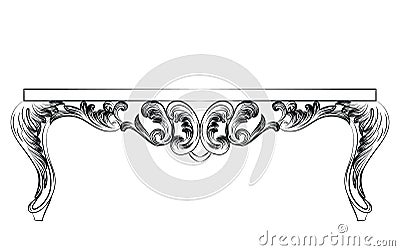 Rich Baroque commode Table Vector Illustration