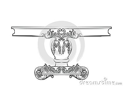 Rich Baroque commode Table Vector Illustration