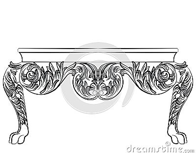 Rich Baroque commode Table Vector Illustration