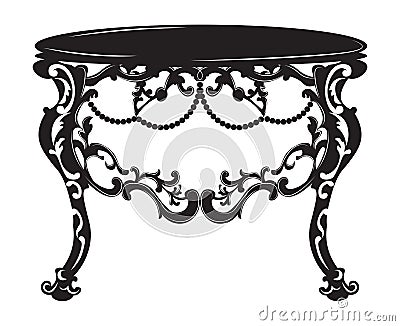 Rich Baroque commode Table Vector Illustration